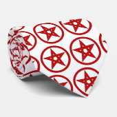 Pentacle rood en zwart stropdas (Opgerold)
