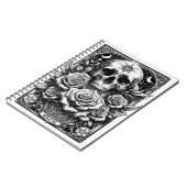 Pentacle Skelet Schedel & Rozen Tarot Kunst Notitieboek (Linkerzijde)