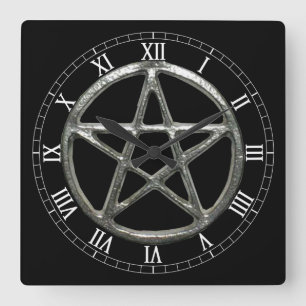 Pentacle Square Roman Numerus Clock Vierkante Klok