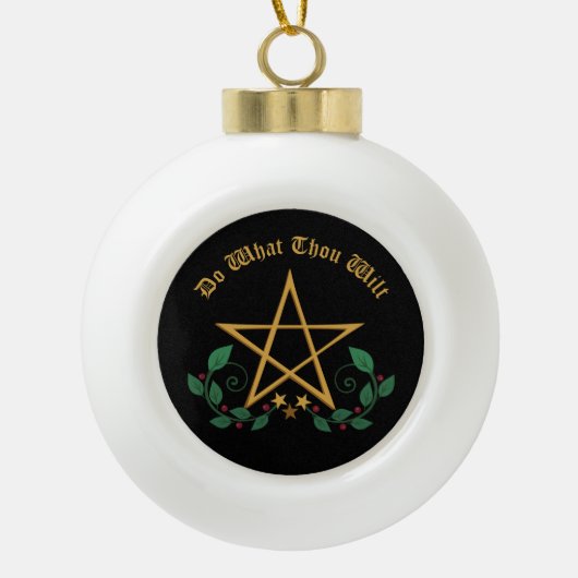 Pentacle Star Witchy Keramische Bal Ornament (Voorkant)