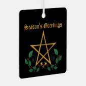 Pentacle Star Witchy-Ornament Metalen Ornament (Voorkant Rechts)