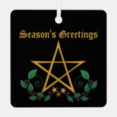 Pentacle Star Witchy-Ornament Metalen Ornament (Achterkant)