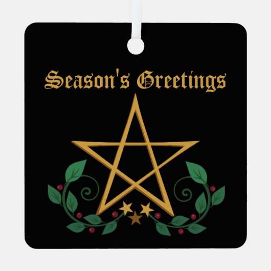 Pentacle Star Witchy-Ornament Metalen Ornament (Achterkant)