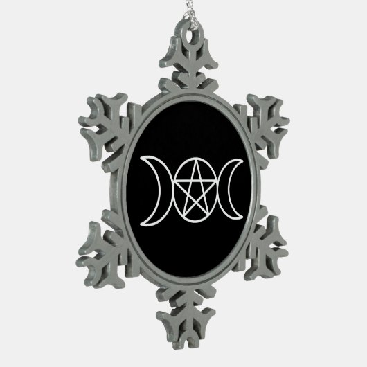 Pentacle Triple Moon Godin Tin Sneeuwvlok Ornament (Links)