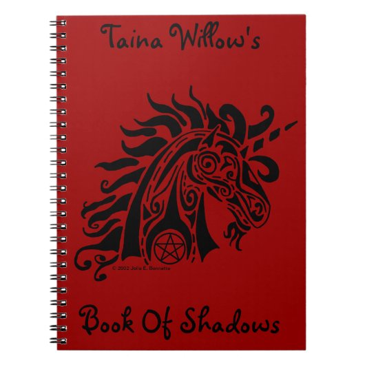Pentacle Unicorn (zwart) Notitieboek (Voorkant)