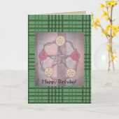 Pentacle van de Plak van Apple de Groene Plaid van Kaart (Gele Bloem)