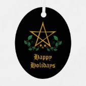 Pentacle Wiccan Metalen Ornament (Voorkant)