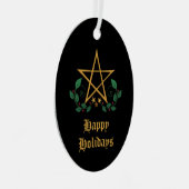 Pentacle Wiccan Metalen Ornament (Voorkant Rechts)