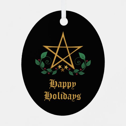 Pentacle Wiccan Metalen Ornament (Achterkant)