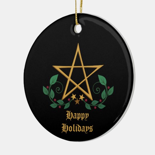 Pentacle Witchy Keramisch Ornament (Links)