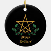 Pentacle Witchy Keramisch Ornament (Achterkant)