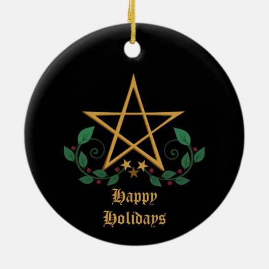 Pentacle Witchy Keramisch Ornament (Achterkant)
