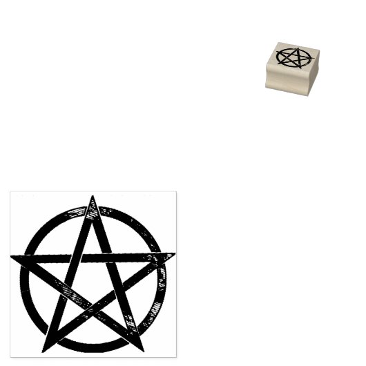 Pentacle Wood Art Stamp Rubberstempel (Gestempeld)