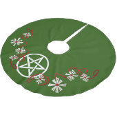 Pentacle Yule Tree Skirt, Pagan Tree Skirt Kerstboom Rok (Gekanteld)
