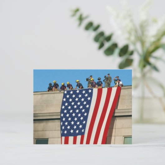 Pentagon 9/11-vlag briefkaart (Staand voorkant)