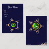 PENTAGON Monogram emerald green, blauw Visitekaartje (Voorkant / Achterkant)