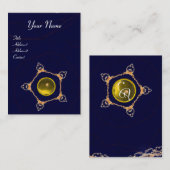 PENTAGON Monogram, geel topaz, blauw Visitekaartje (Voorkant / Achterkant)