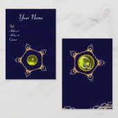 PENTAGON Monogram, geel topaz, blauw Visitekaartje (Voorkant / Achterkant)