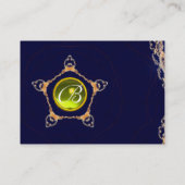 PENTAGON Monogram, geel topaz, blauw Visitekaartje (Achterkant)