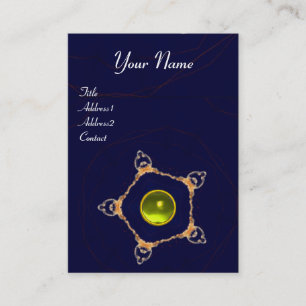 PENTAGON Monogram, geel topaz, blauw Visitekaartje