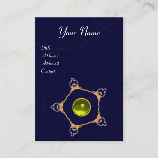 PENTAGON Monogram, geel topaz, blauw Visitekaartje (Voorkant)