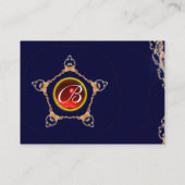PENTAGON Monogram rood robijn ,blauw Visitekaartje (Achterkant)