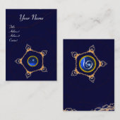 PENTAGON Monogram sapphire, blue Visitekaartje (Voorkant / Achterkant)