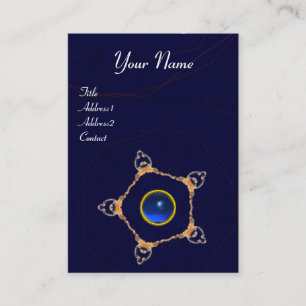 PENTAGON Monogram sapphire, blue Visitekaartje