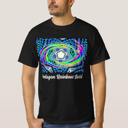 Pentagon regenboogwerveling t-shirt (Voorkant)