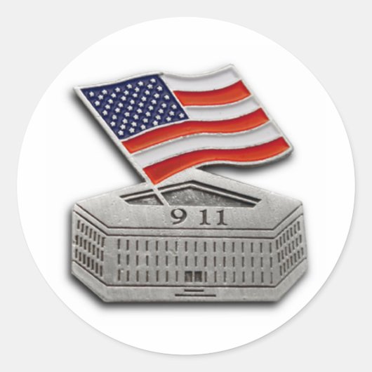 PENTAGON US VLAG 9-11 RONDE STICKER (Voorkant)