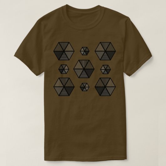 PENTAGON VORMEN PATTERN T-SHIRT (Design voorkant)