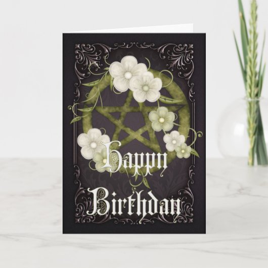 Pentagram 1 Wicca Happy Birthday Kaart (Voorkant)