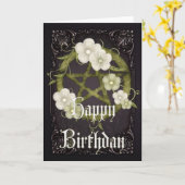 Pentagram 1 Wicca Happy Birthday Kaart (Gele Bloem)