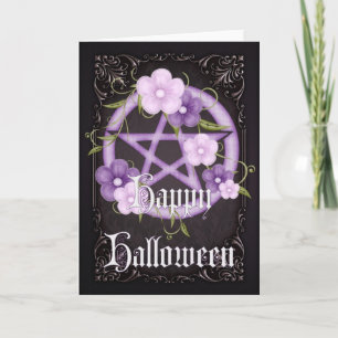 Pentagram 5 Wicca Happy Halloween Wenskaart Kaart