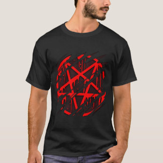 Pentagram Baphomet Satanic Cult opgelicht T-shirt