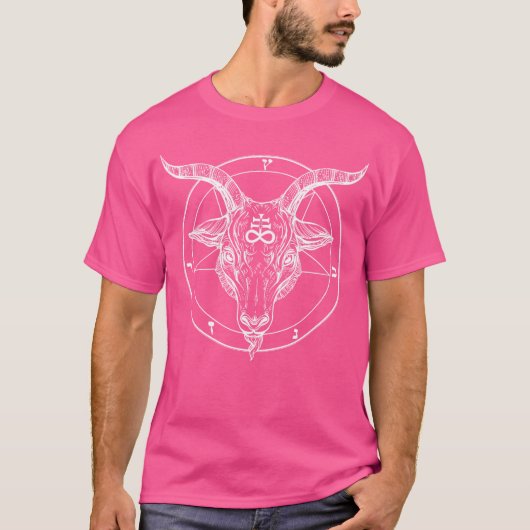 Pentagram Baphomet Satanist Goat Stay Weird T-shirt (Voorkant)