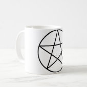 Pentagram binnen cirkel koffiemok (Voorkant links)
