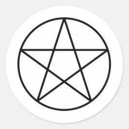 Pentagram binnen cirkel ronde sticker