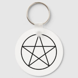 Pentagram binnen cirkel sleutelhanger