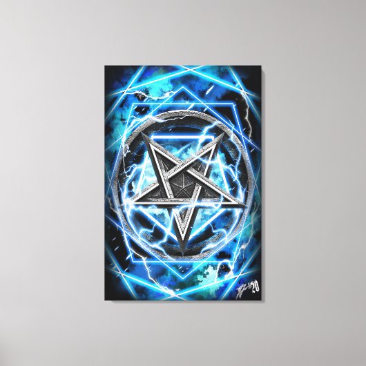 Pentagram blikseminslag canvas afdruk (Voorkant)