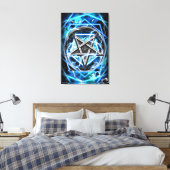 Pentagram blikseminslag canvas afdruk (Insitu (Slaapkamer))