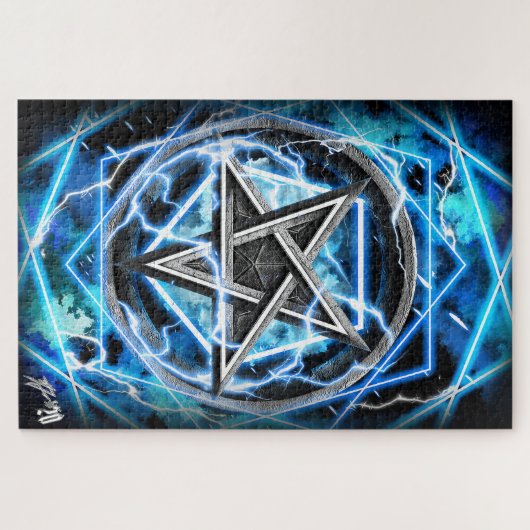 Pentagram blikseminslag legpuzzel (Horizontaal)