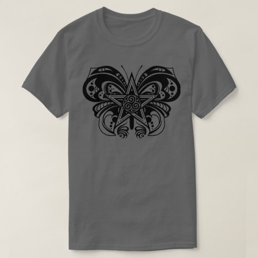 Pentagram Butterfly Ornament T-shirt (Design voorkant)