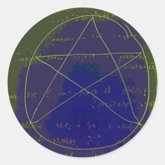 pentagram donkere magische cirkel ritueel ronde sticker (Voorkant)