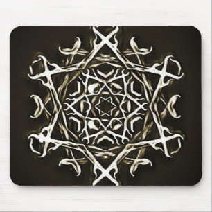 Pentagram en Antlers Black en Brown Muismat