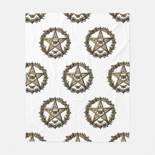 Pentagram en Mot Hekserige Kunst Fleece Deken (Voorkant)