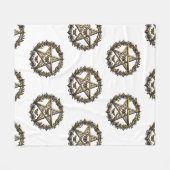 Pentagram en Mot Hekserige Kunst Fleece Deken (Voorkant (Horizontaal))