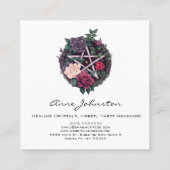 Pentagram en occult Roos vierkant Visitekaartje (Achterkant)