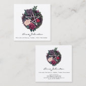 Pentagram en occult Roos vierkant Visitekaartje (Voorkant / Achterkant)