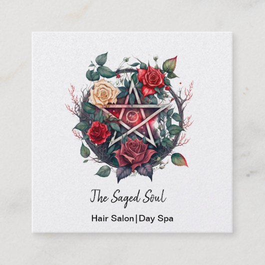Pentagram en Rozen Square Visitekaartje (Voorkant)